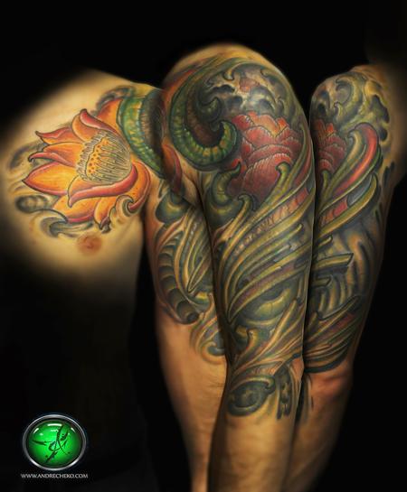 Andre Cheko - Lotus Flower bio organic color tattoo